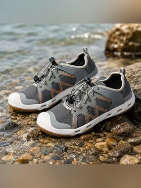 26 BoneZZZ Flozzz HydroPro Water Shoes Men’s Size 10 Gray Orange New No Box